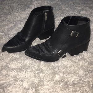 Circus by Sam Edelman Black Monkstrap Ankle Boots